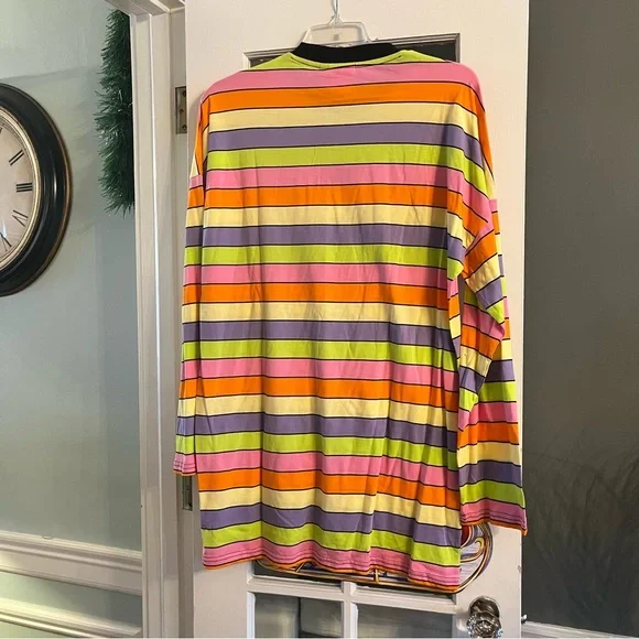 WT Ragged Priest Rainbow Striped Long Sleeve Dress Size Large 🌈 - Picture 3 of 4